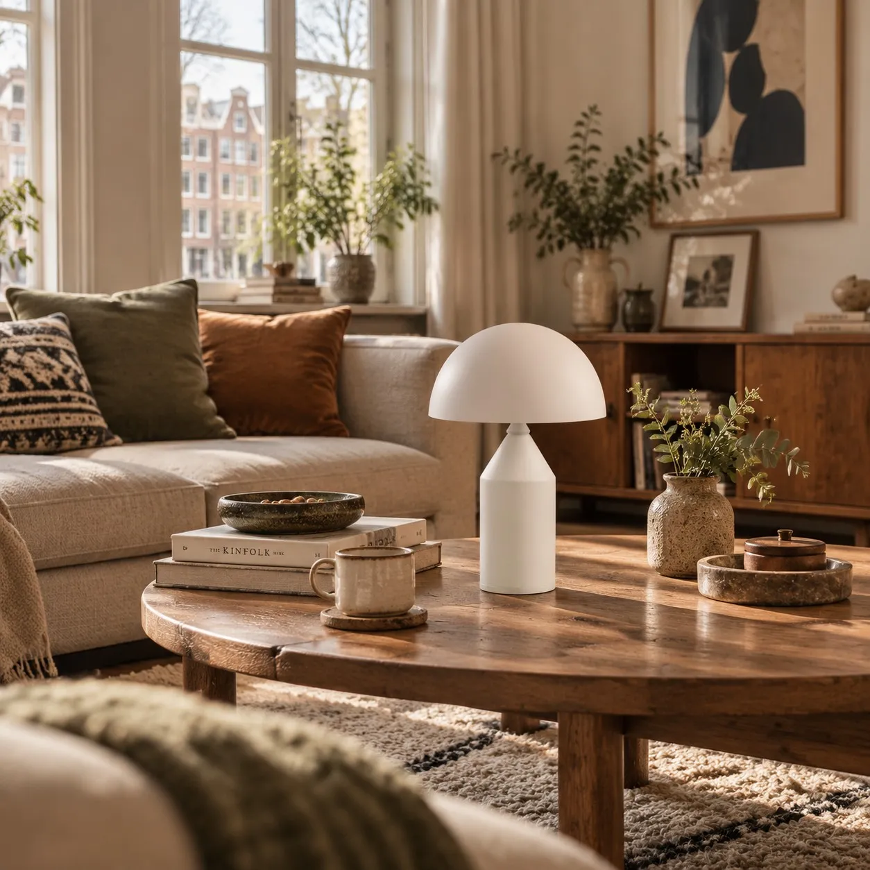 Lamp in a living space