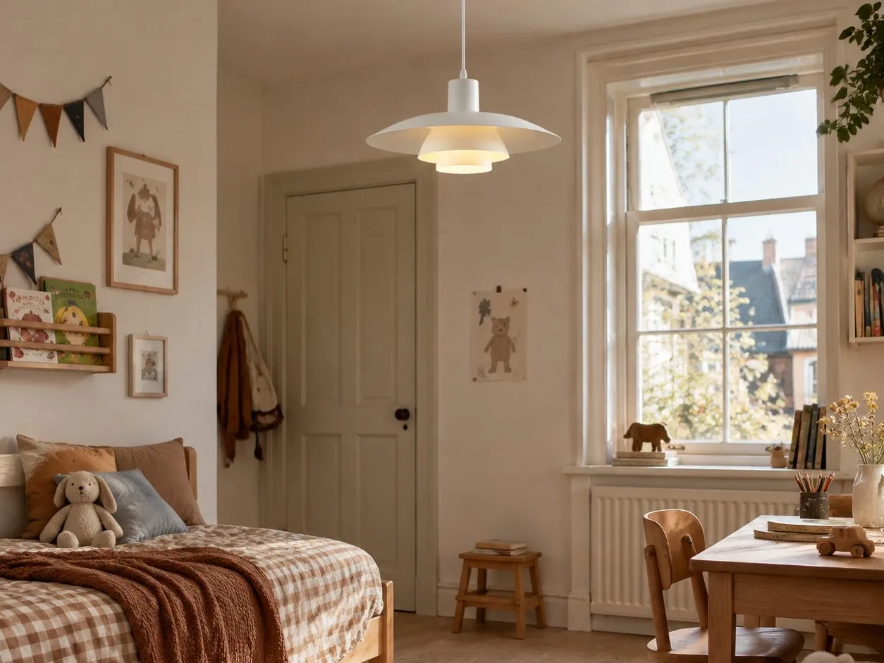 Pendelleuchte im Schlafzimmer