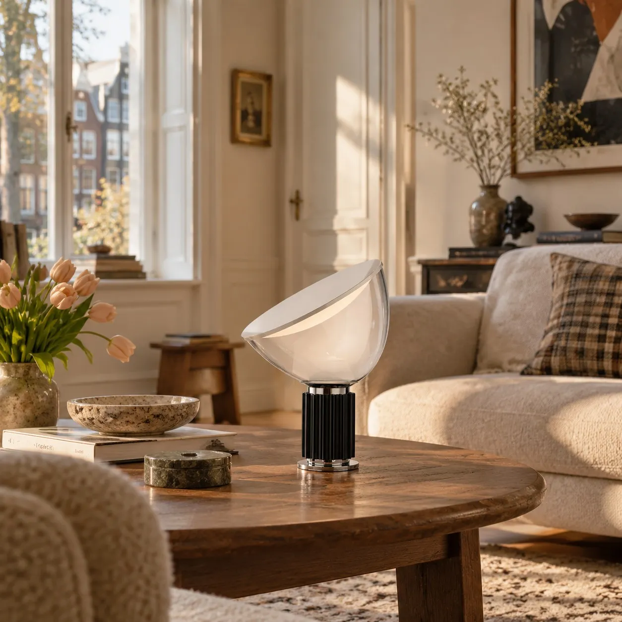 Tafellamp in de woonkamer