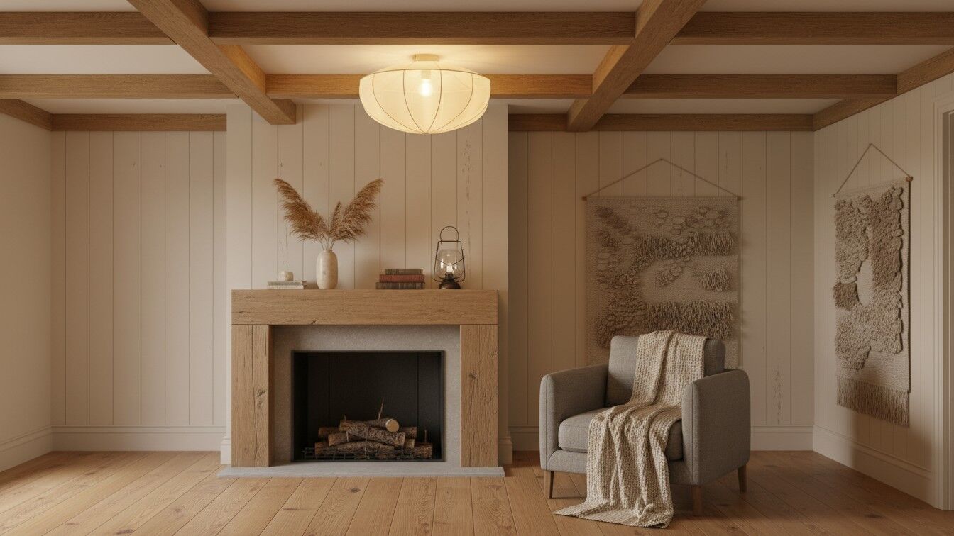 Lumifil plafondlamp in een warme boho kamer