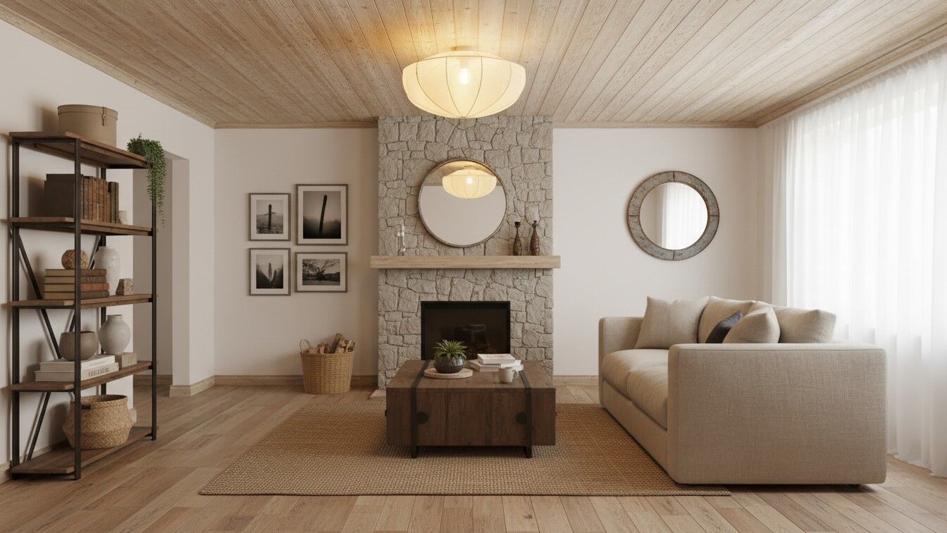 Lumifil plafondlamp in een lichte woonkamer