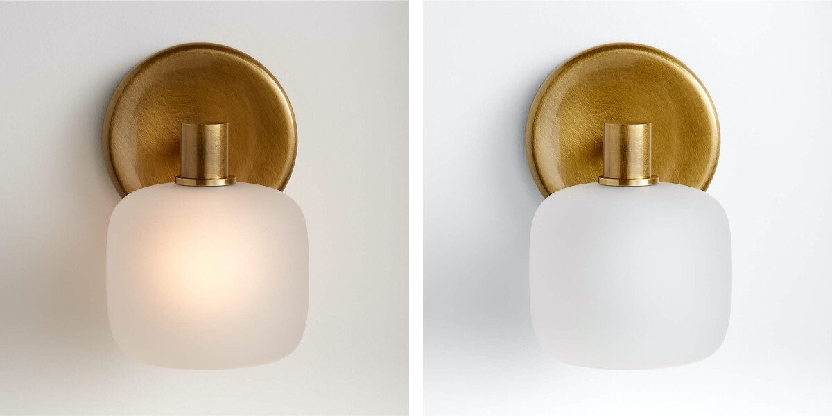 Aan en uit visueel effect van de Lirra wandlamp