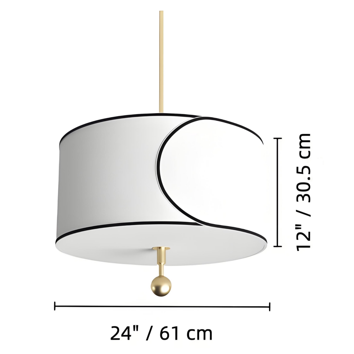 Afmetingen van de Roven Drum hanglamp