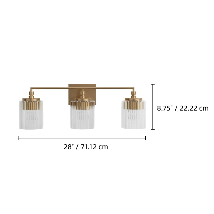 Afmetingen van de Lirra 3-lichts wandlamp