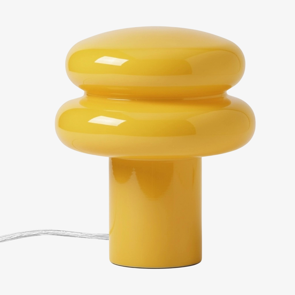 Mosterdgele opaalglazen lamp
