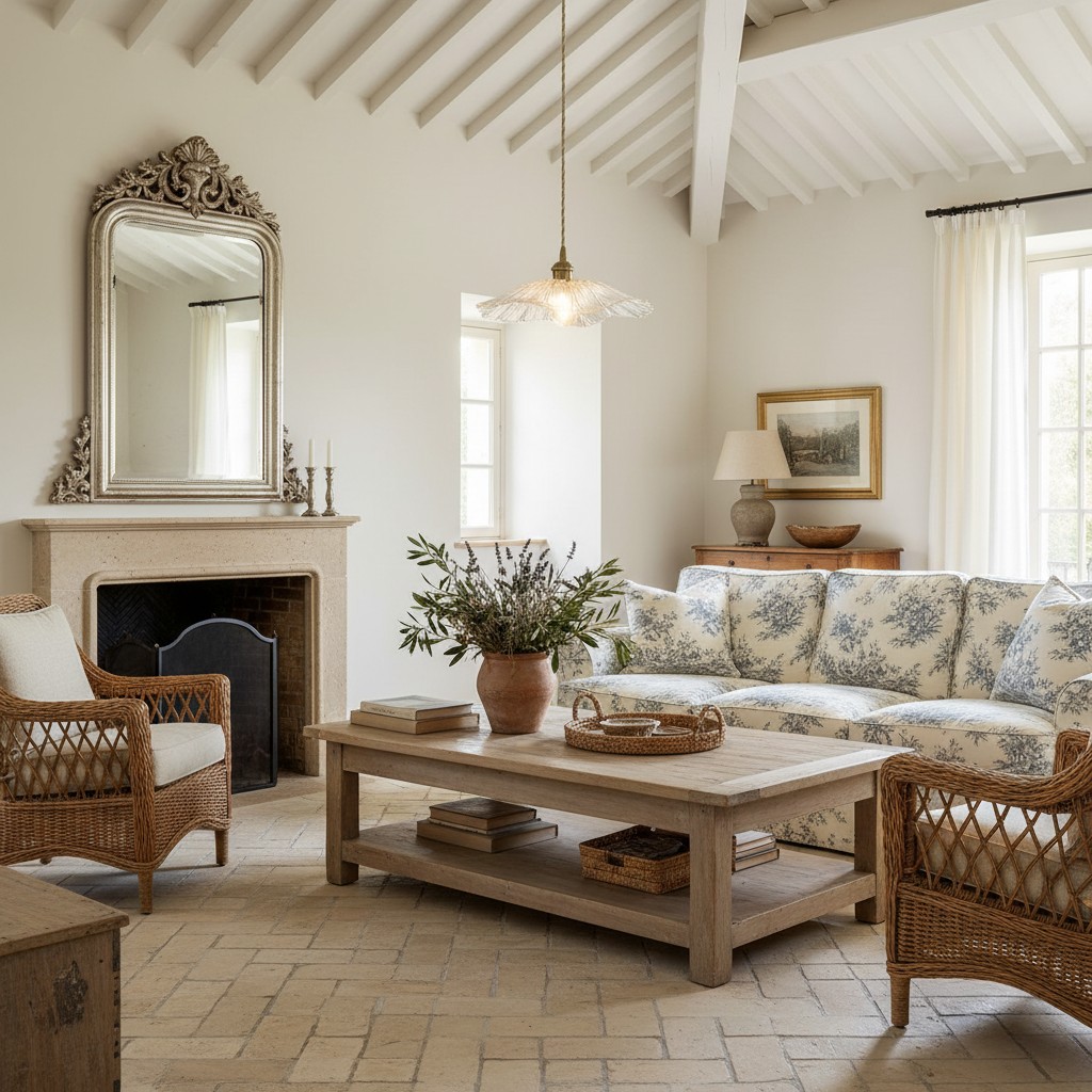 Lotus glazen hanglamp in klassieke woonkamer