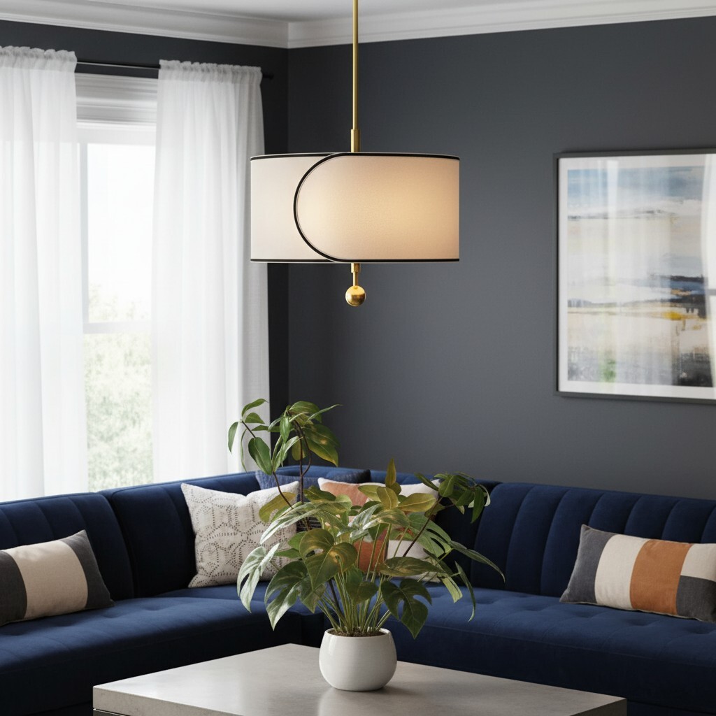 Roven Drum hanglamp verlicht in een woonkamer