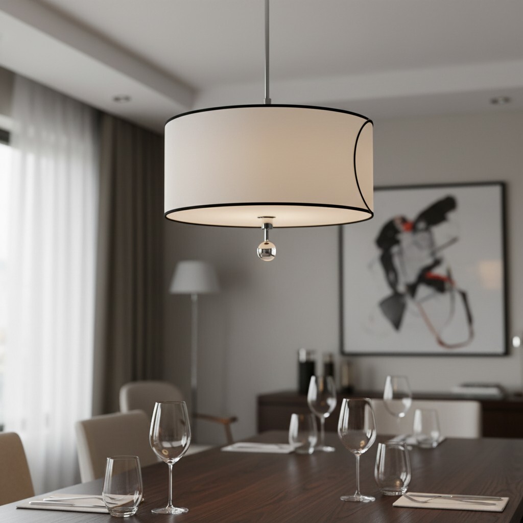 Roven Drum hanglamp boven een eettafel