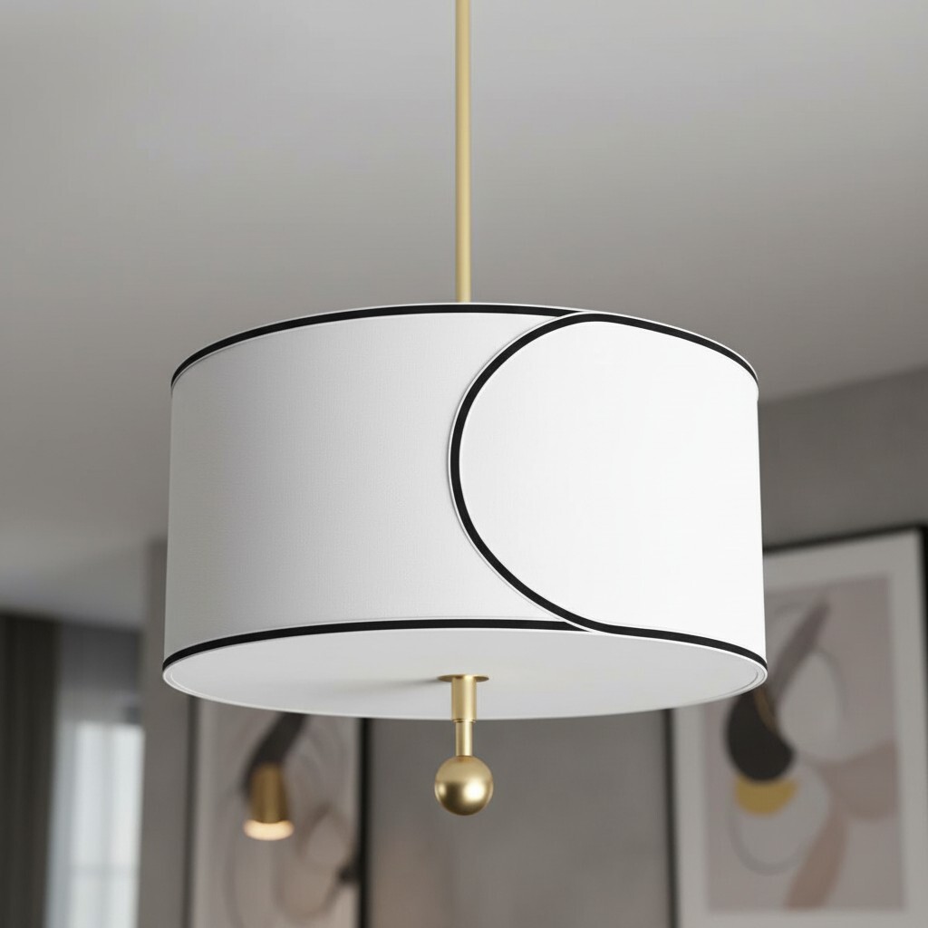 Roven Drum hanglamp met verouderd messing accent
