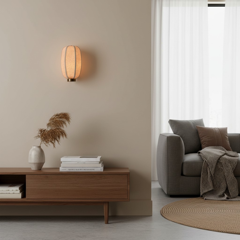 Klantfoto van de Loomis wandlamp boven een dressoir