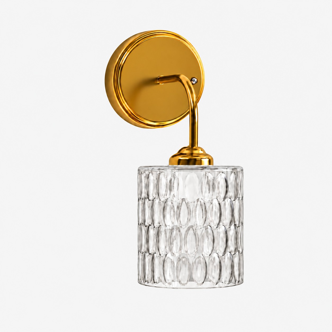 Clear hammered-glass wall sconce, individual
