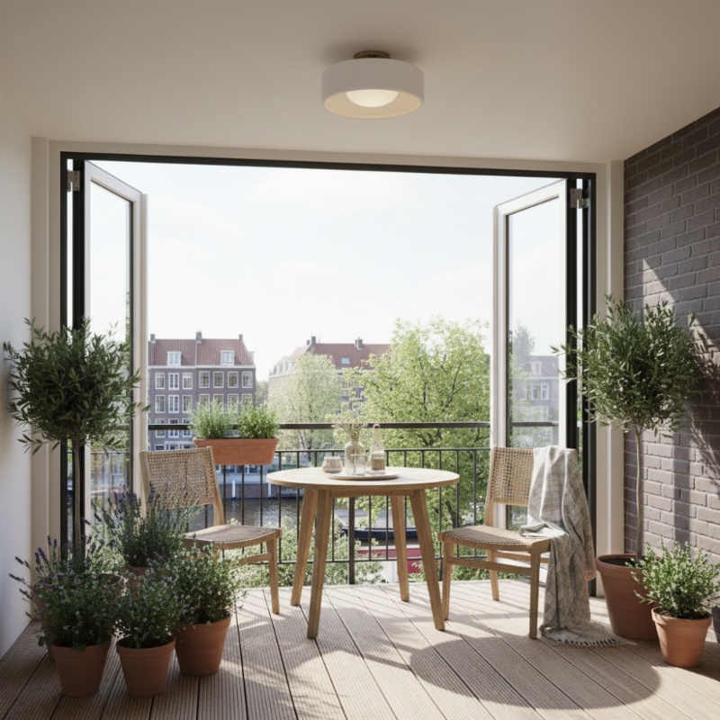 Cerova Ivory Porseleinen Plafondlamp – Scandinavische Design Sfeerverlichting voor de Woonkamer