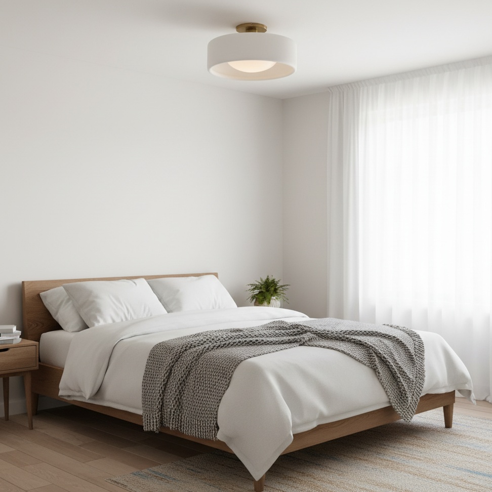 Cerova Ivory Porseleinen Plafondlamp – Scandinavische Design Sfeerverlichting voor de Woonkamer