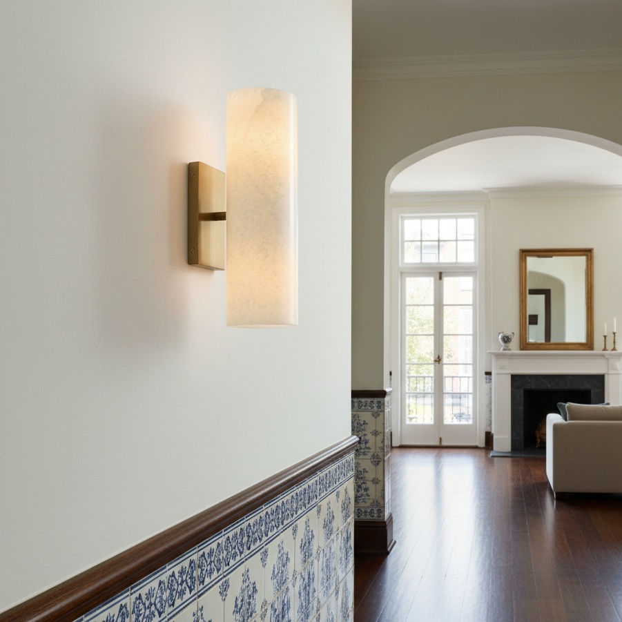 Moderne Marmeren LED Wandlamp – Luxe Alabaster Sfeerverlichting – Voor – Design Meubelz