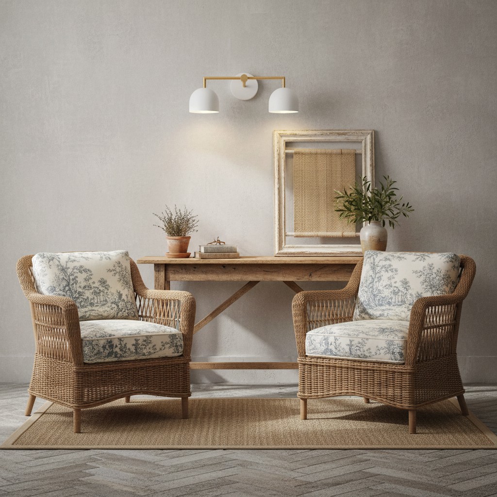 Wandlamp in zithoek met boerderijstijl