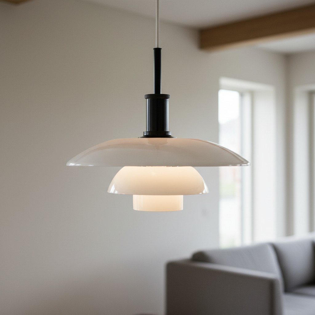 Close-up scèneweergave van de hanglamp