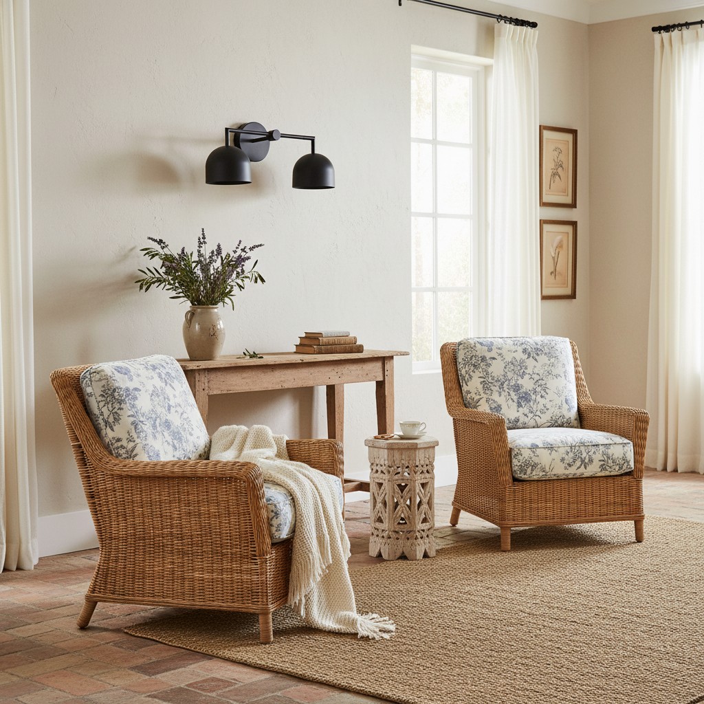 Zwarte wandlamp in fauteuilhoek