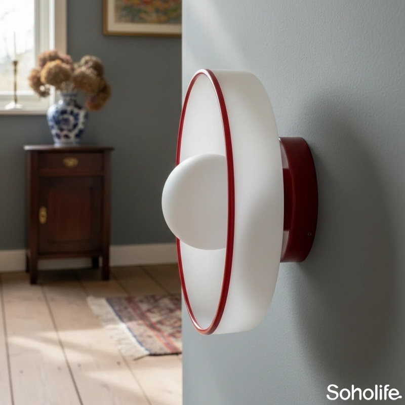 Kalo wall and ceiling light red variant in a room scene