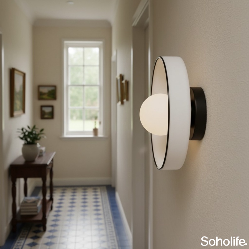 Kalo wall and ceiling light in a hallway scene