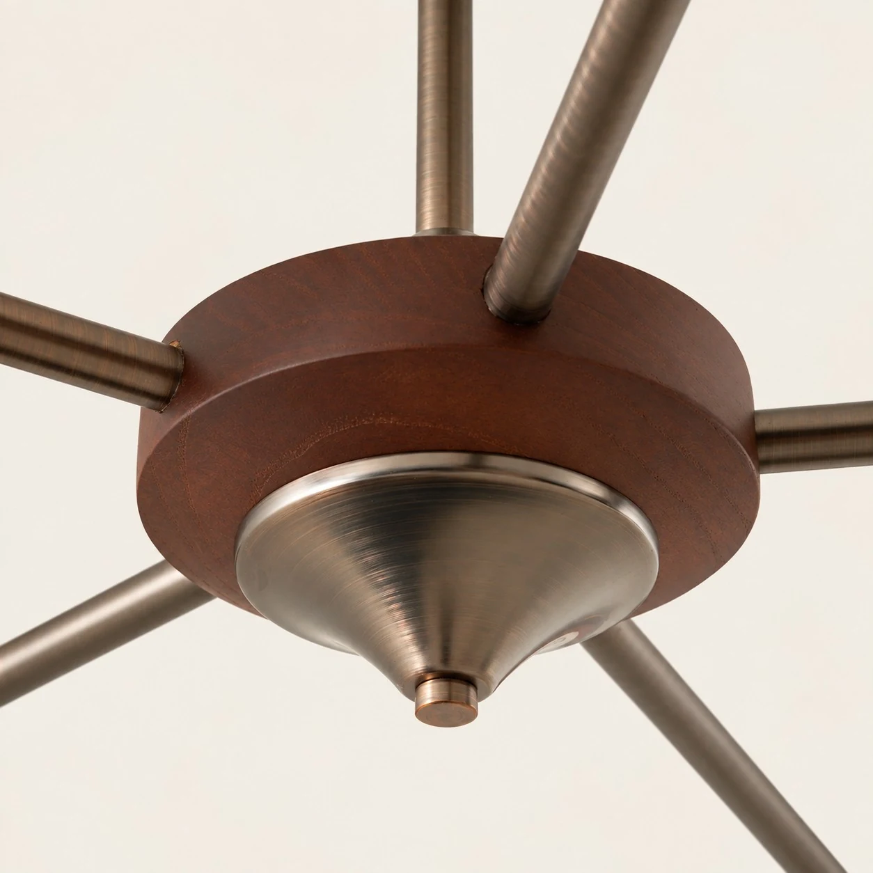 Hour Rho walnut-toned centre hub detail