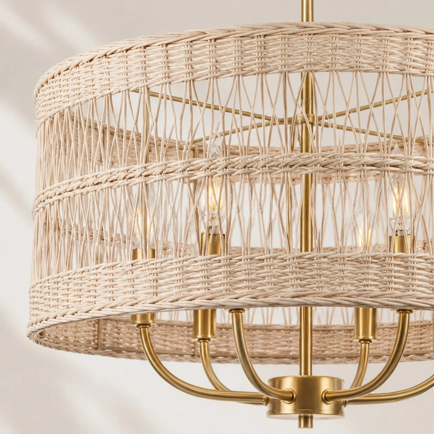 woven rattan shade detail
