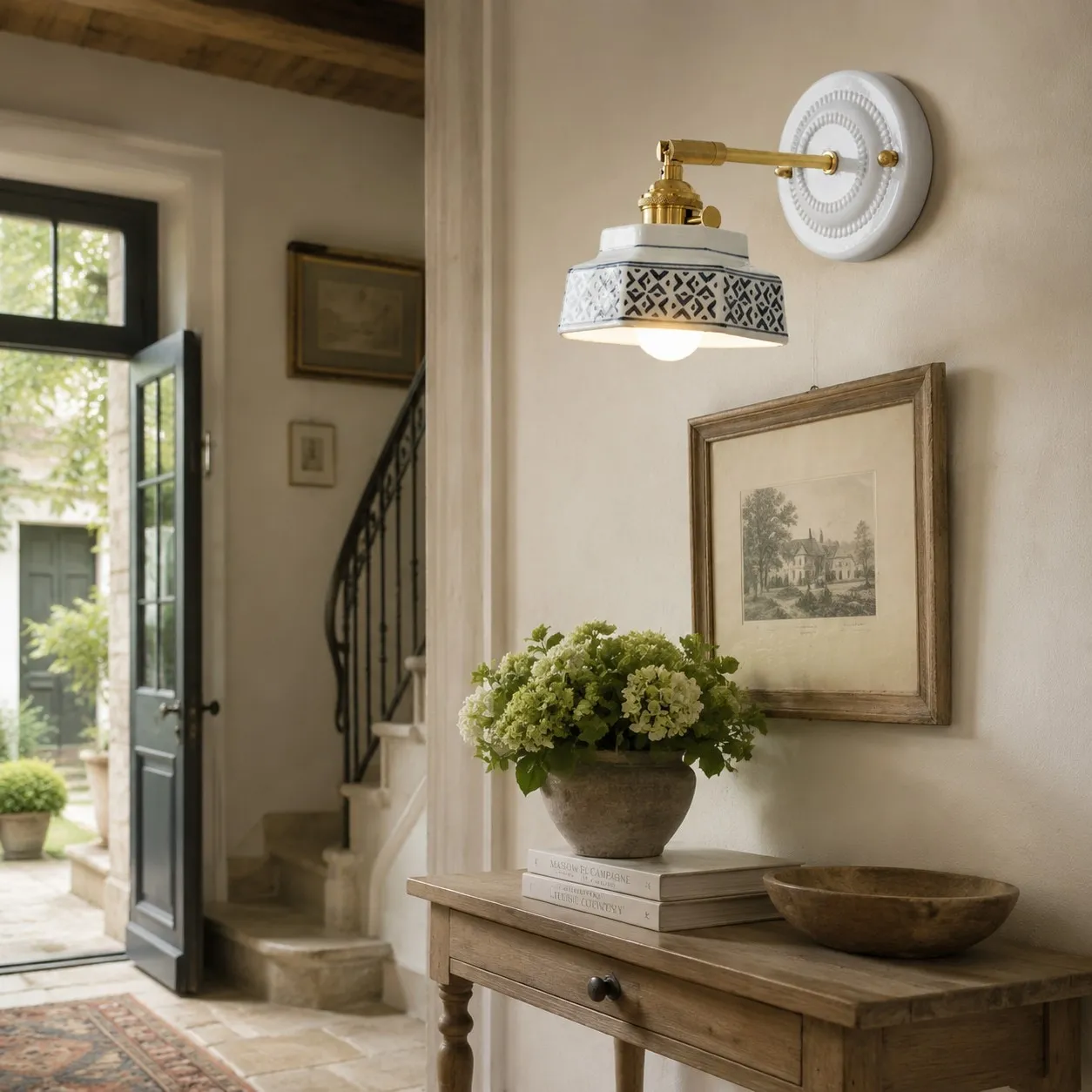 Ceramic wall lamp room scene