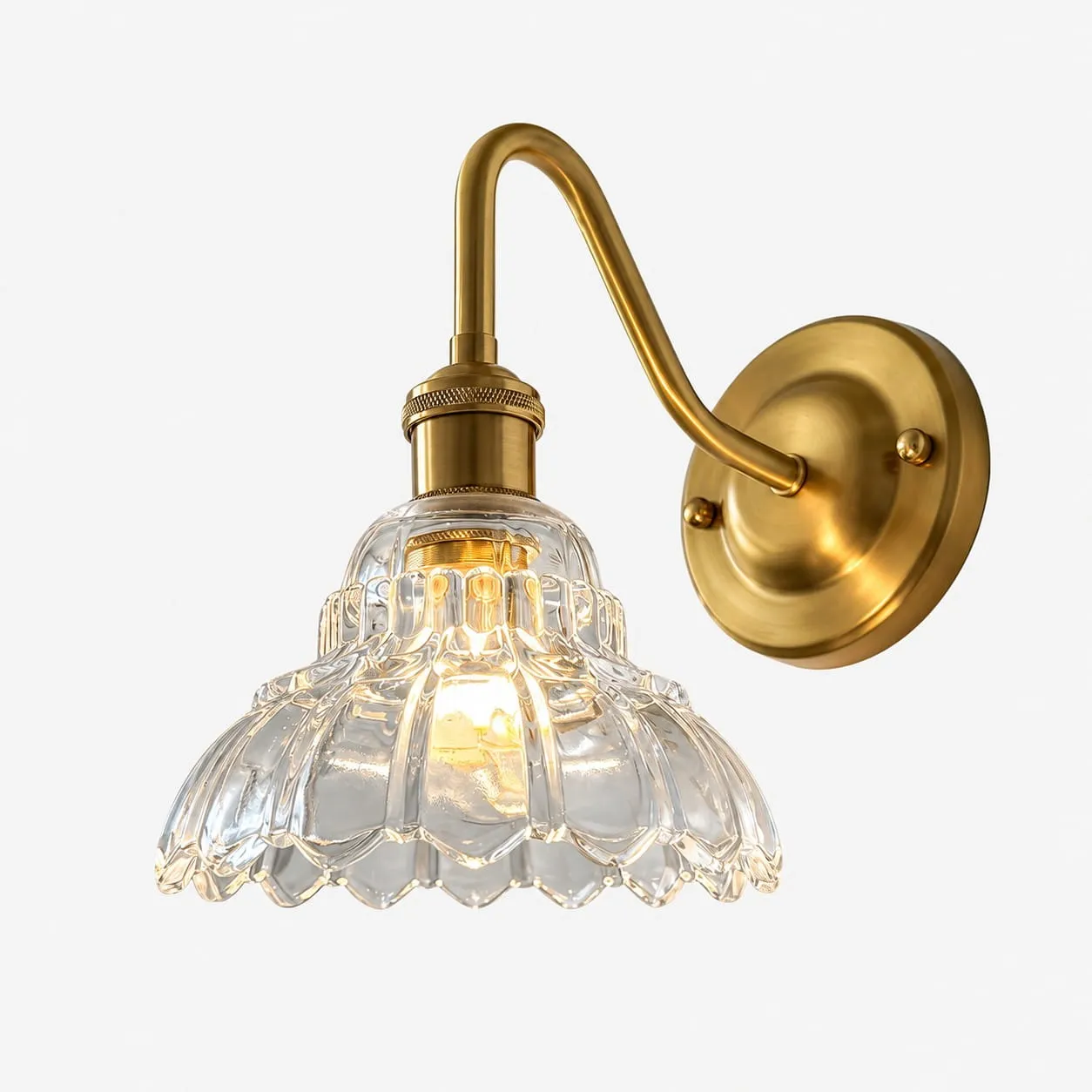 Vintage Green Glass Wall Sconce