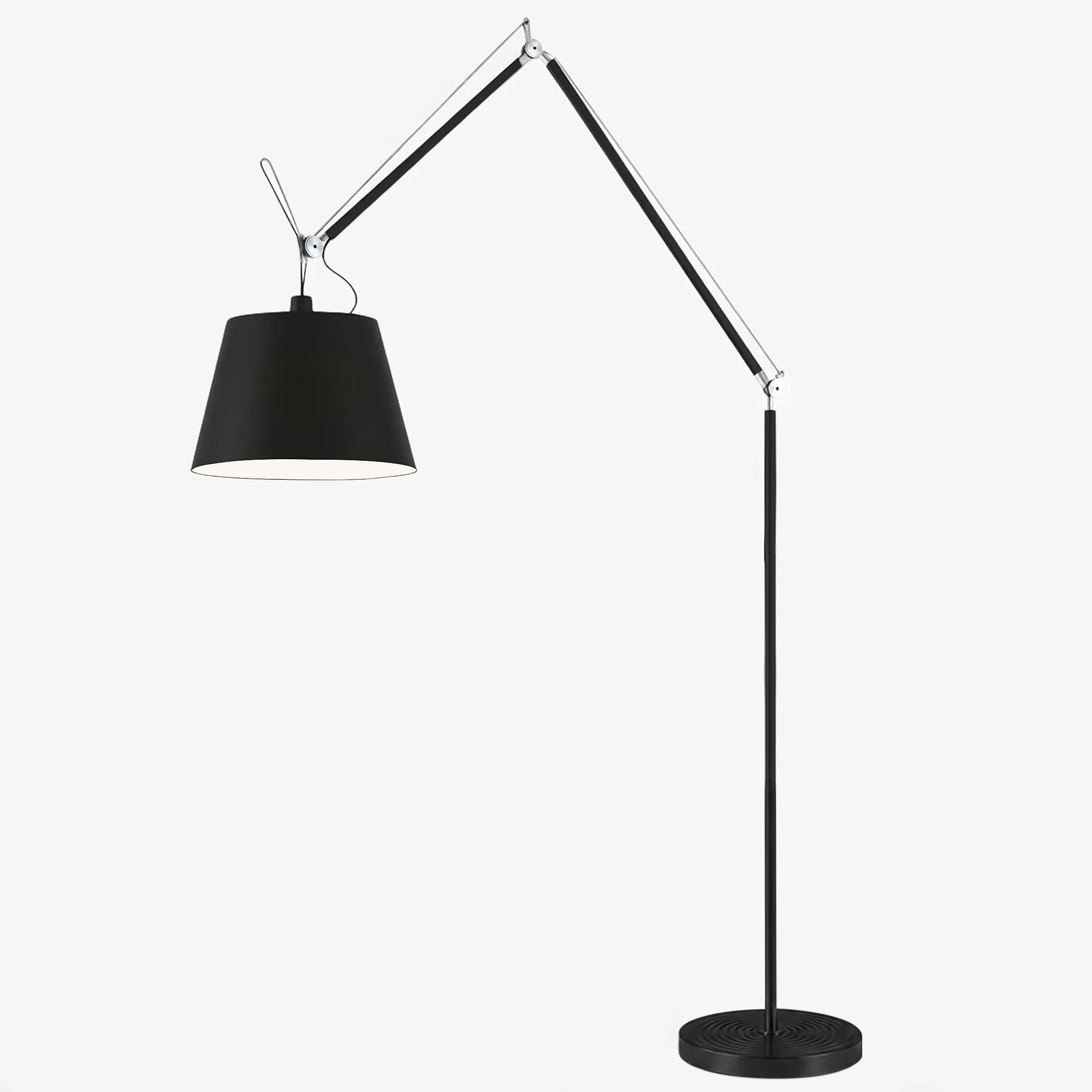 Black pole with black fabric shade