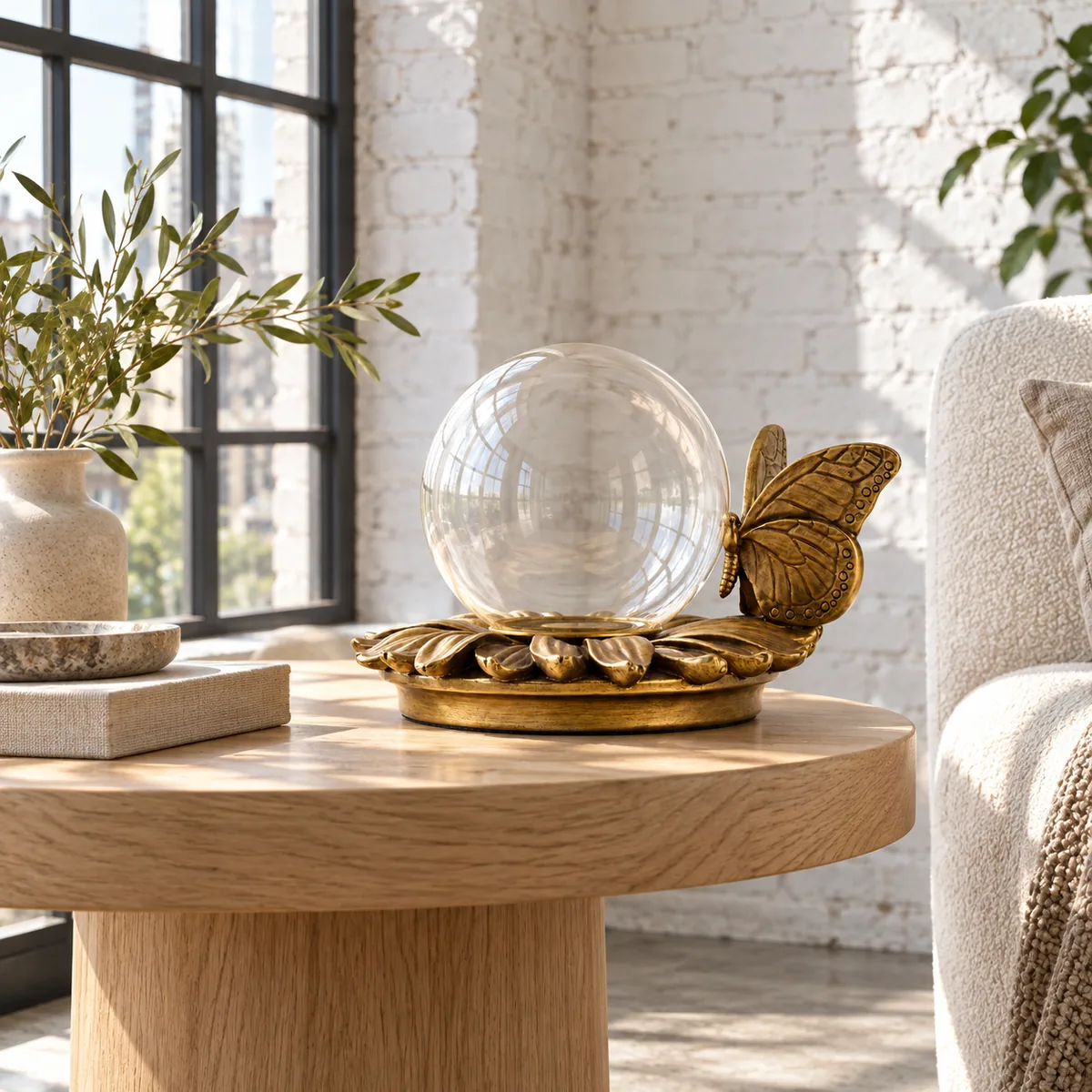Studio Table Lamp Shaped by a Cast Butterfly