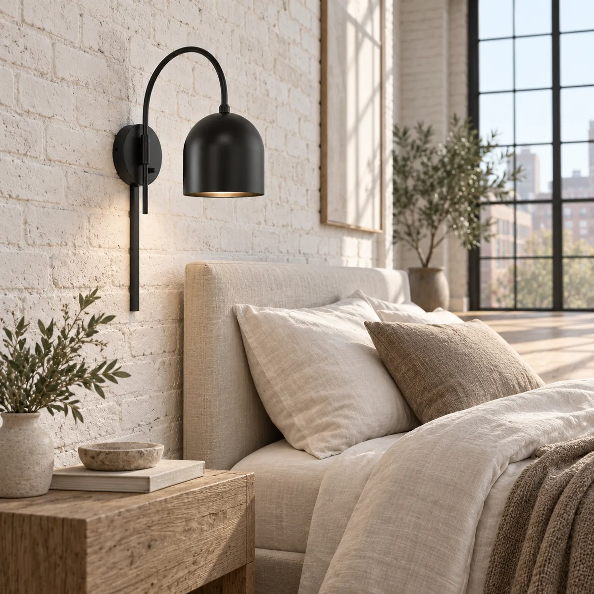 Studio Sconce with an Arched Arm