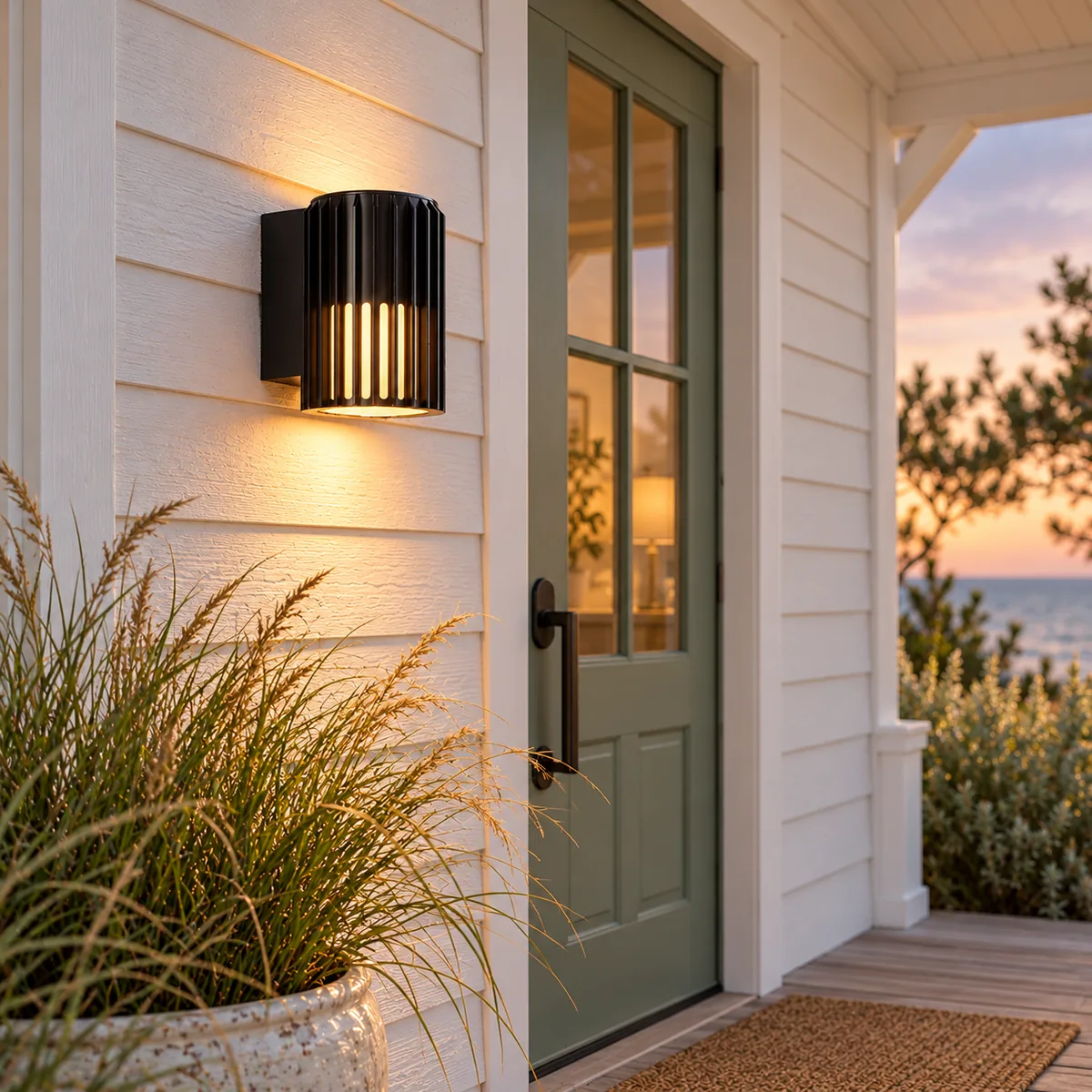 Exterior Sconce with Vertical Ribs