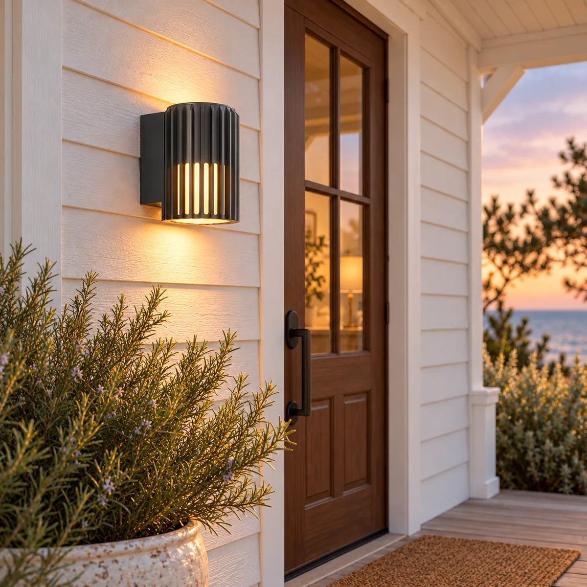 Exterior Sconce with Vertical Ribs