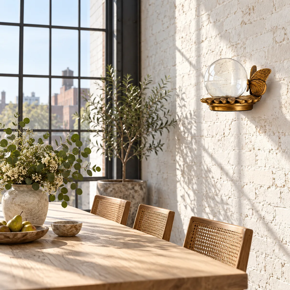 Studio Table Lamp Shaped by a Cast Butterfly