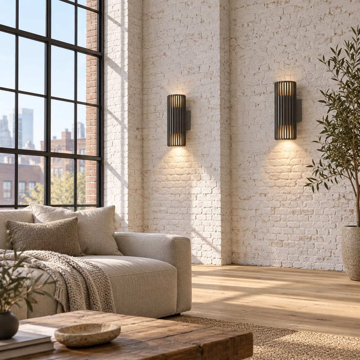 Exterior Sconce with Vertical Ribs
