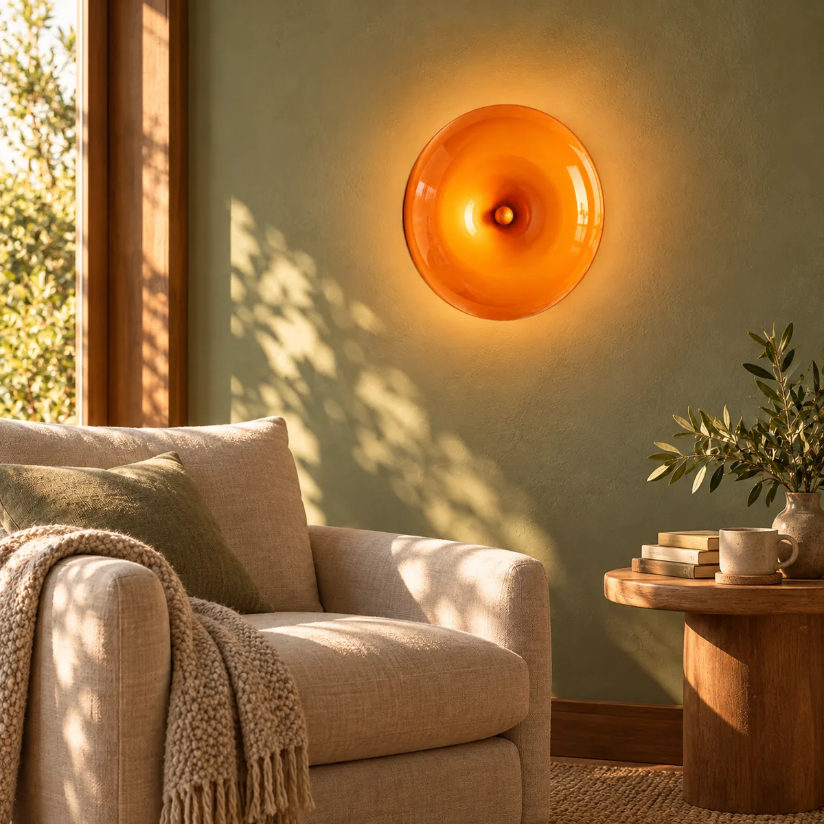 Studio Disc Light in Mouth-Blown Glass