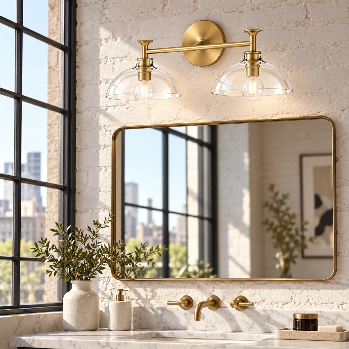 Studio Vanity Bar in Clear Glass