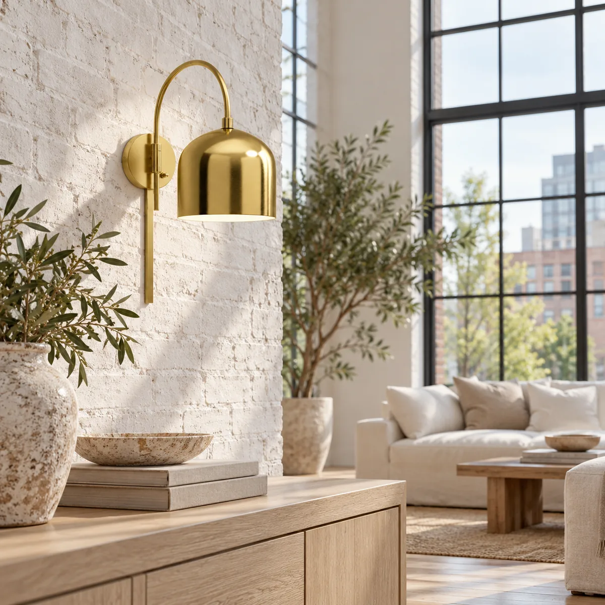 Studio Sconce with an Arched Arm