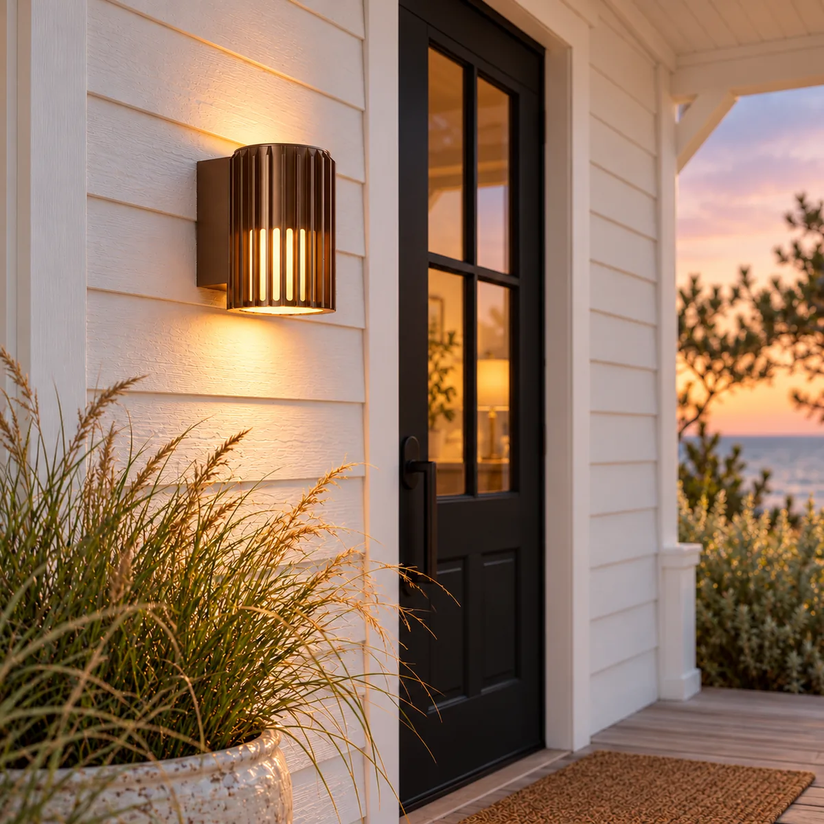 Exterior Sconce with Vertical Ribs