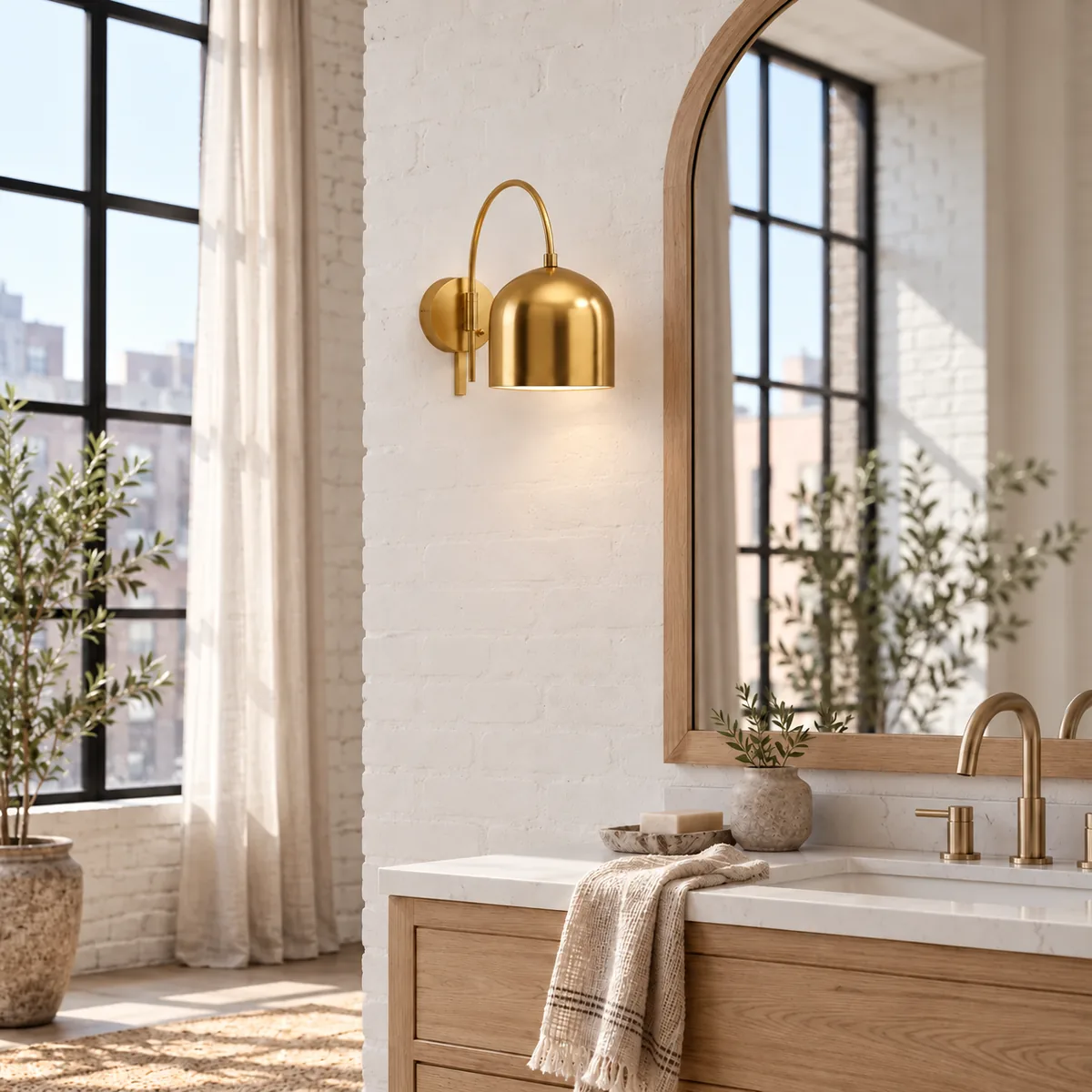 Studio Sconce with an Arched Arm