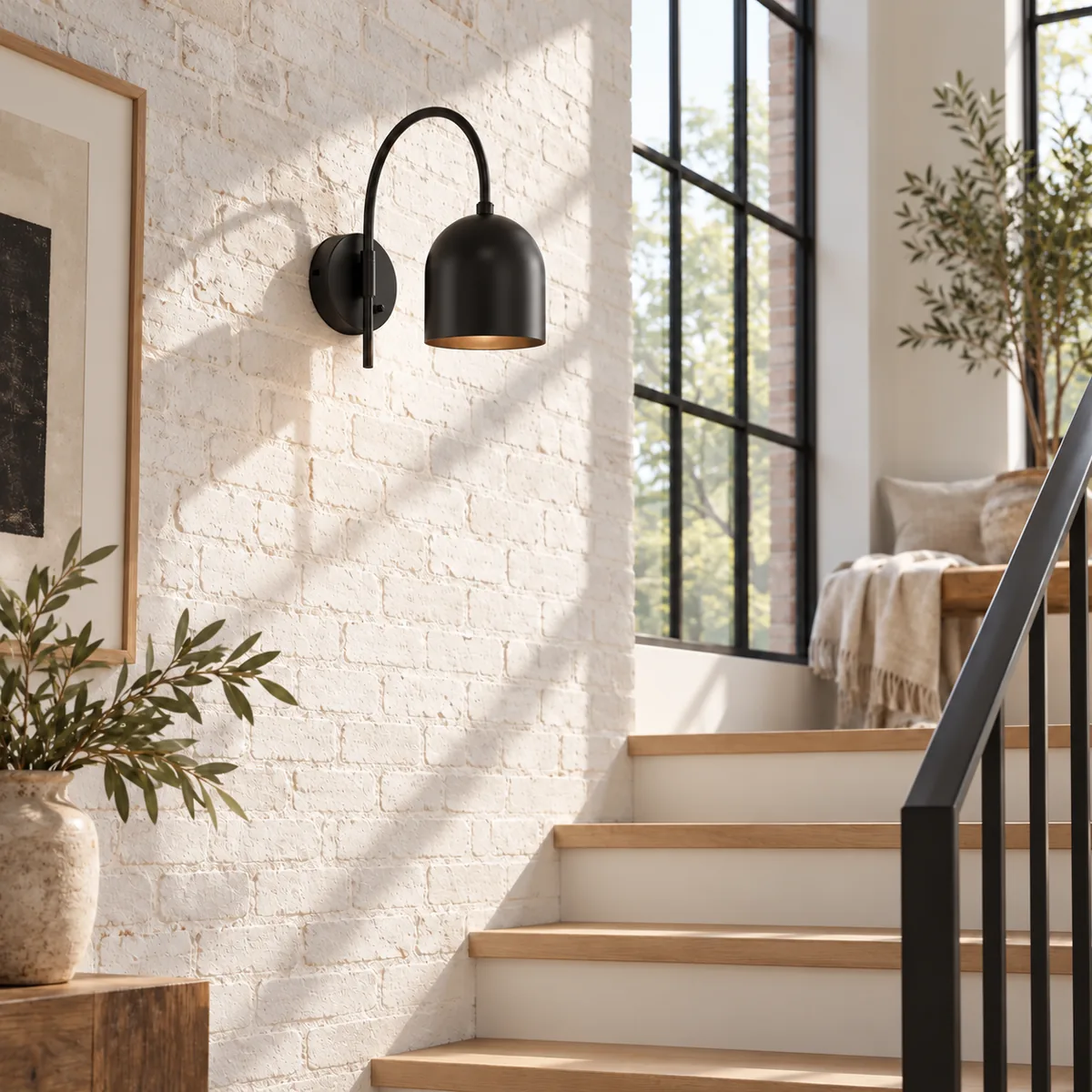 Studio Sconce with an Arched Arm